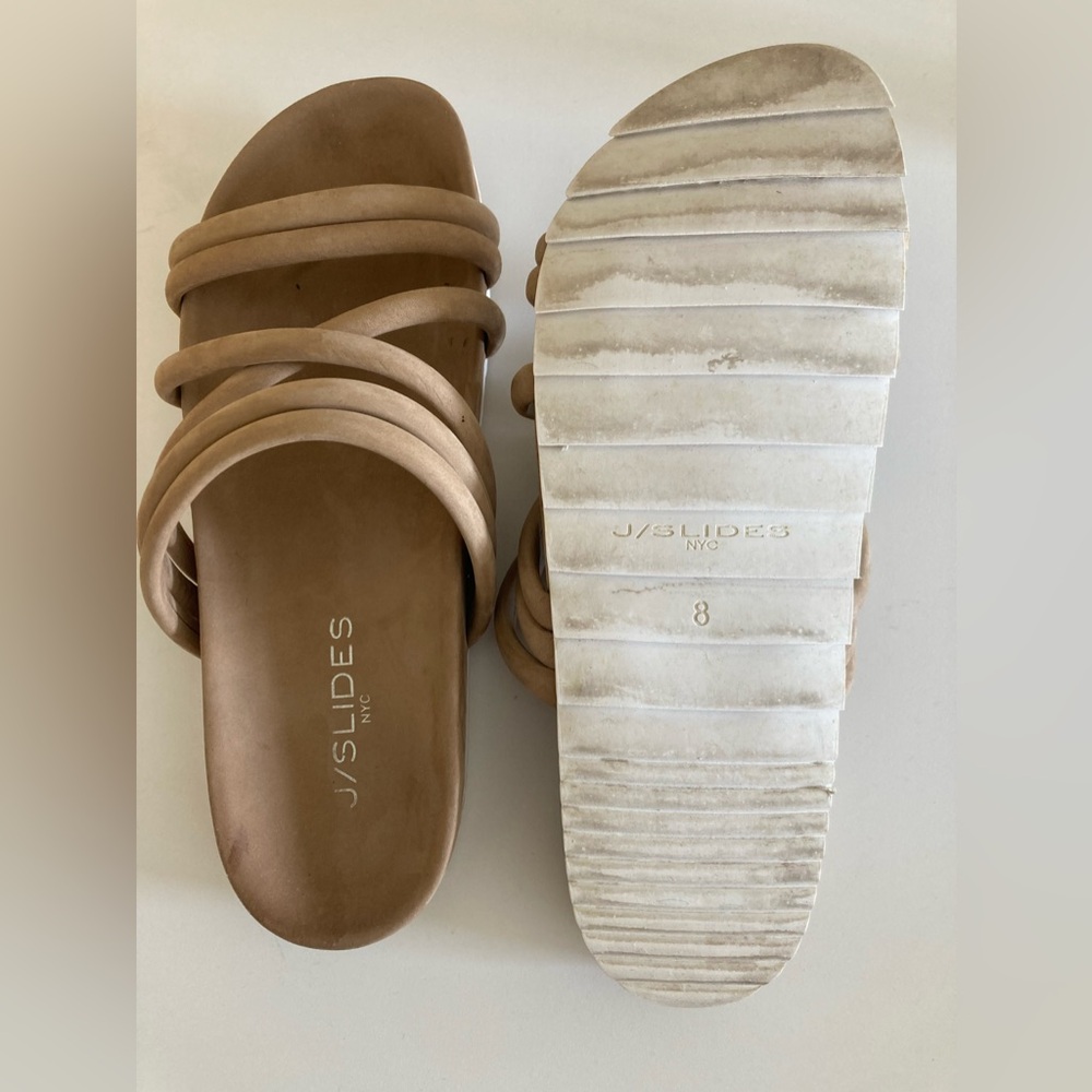 J/Slides Nyc Size 8 - Euc - Leather Tess Flatform… - image 6